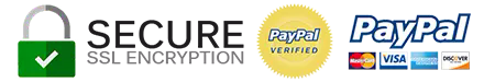 Secure checkout accepted: PayPal verified, Visa, Mastercard, American Express, Discover